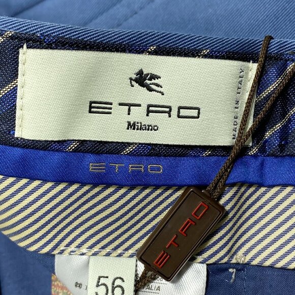 NEW ETROMens Shorts Sugar Paper Blue Size 56 Straight Leg Cotton Blend Bermuda - Picture 3 of 8